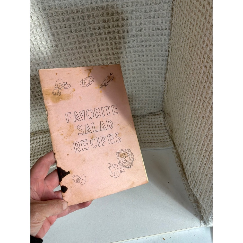 Vintage 1977 Sturgeon Bay Moravian Church Favorite Salad Recipes Book Pink OS